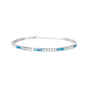 Mabina Bracciale tennis con zirconi azzurri e blu 533956